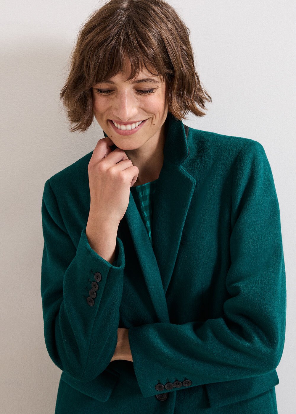 Lydia Long Wool Coat - Teal