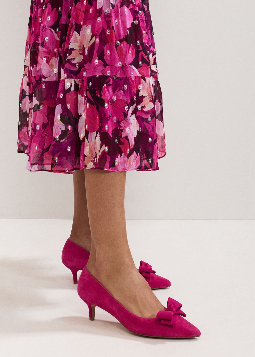 Suede Kitten Heel - Pink