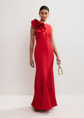 Tyra Ruffle Dress - Red