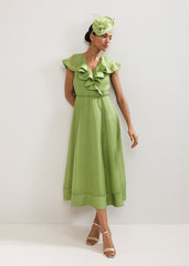 Annette Frill Dress - Green