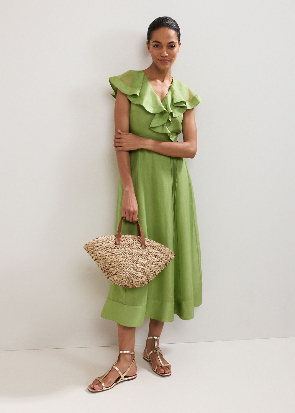 Annette Frill Dress - Green