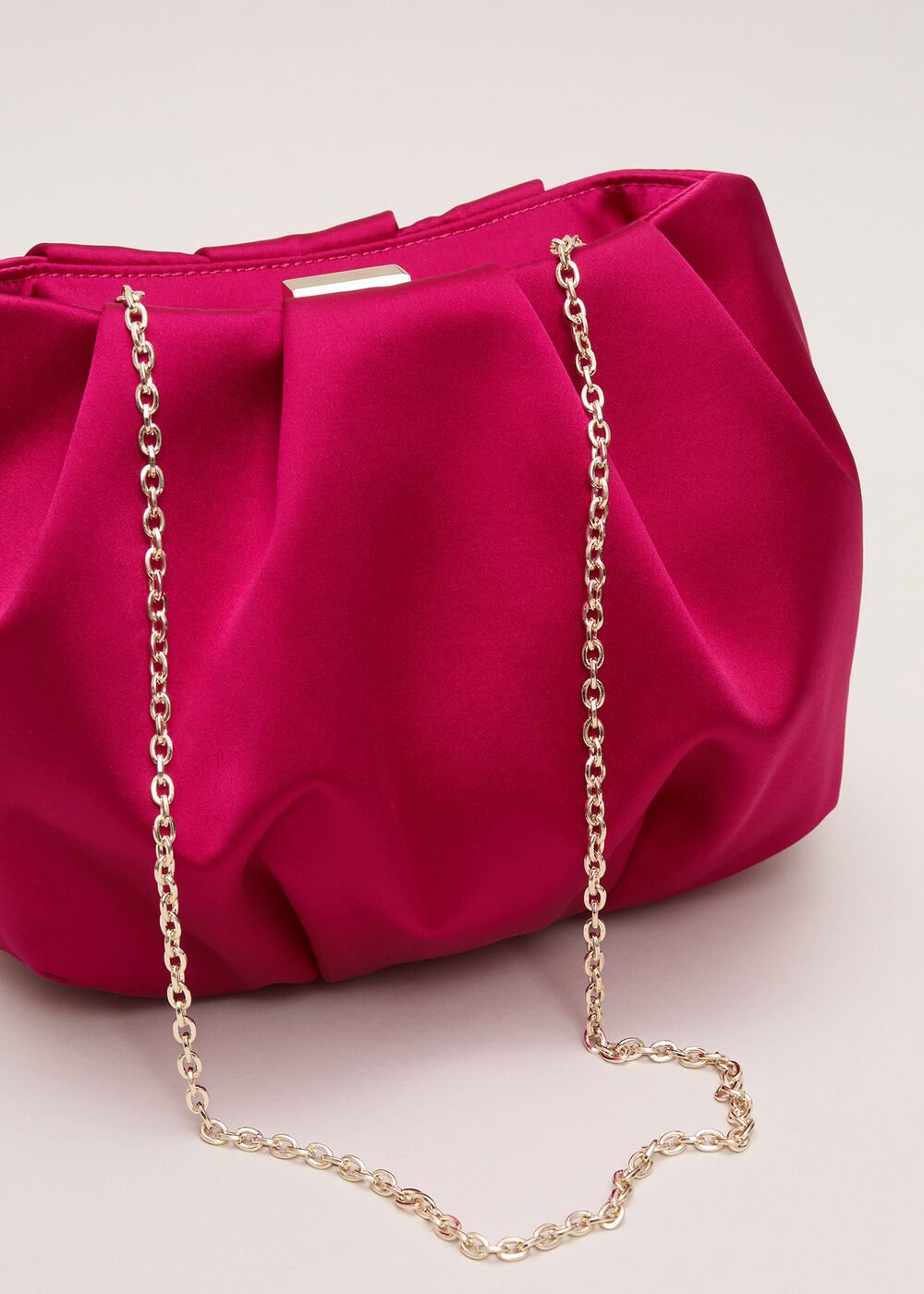 Satin Cloud Clutch - Pink