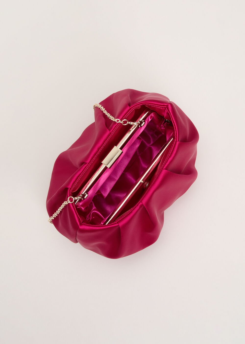 Satin Cloud Clutch - Pink