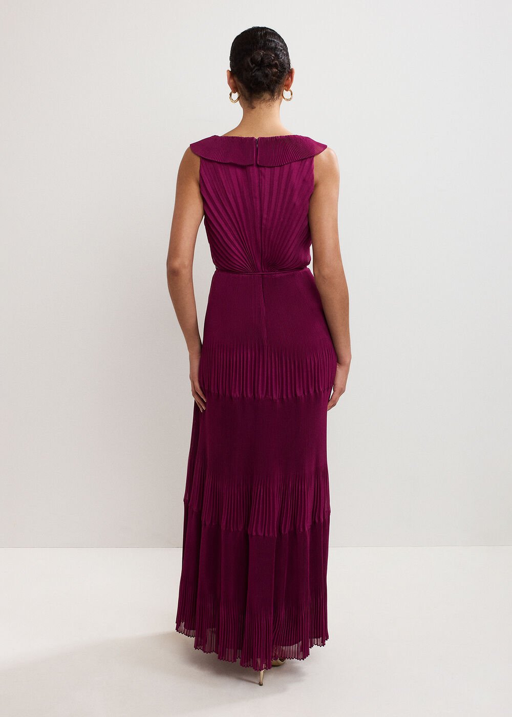 Klana Burgundy Dress - Burgundy