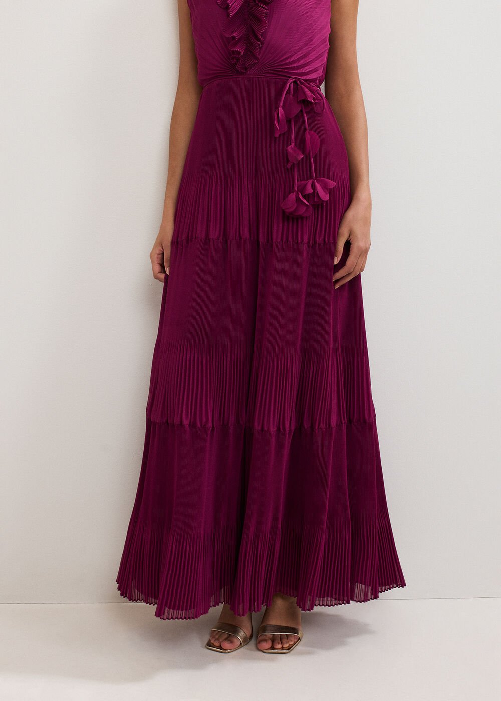 Klana Burgundy Dress - Burgundy