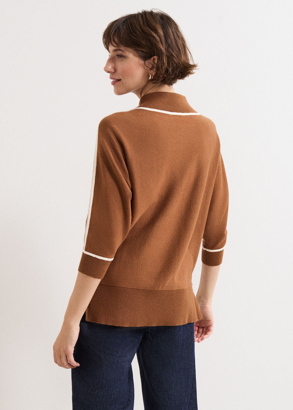Hallie Tipped Jumper - Brown