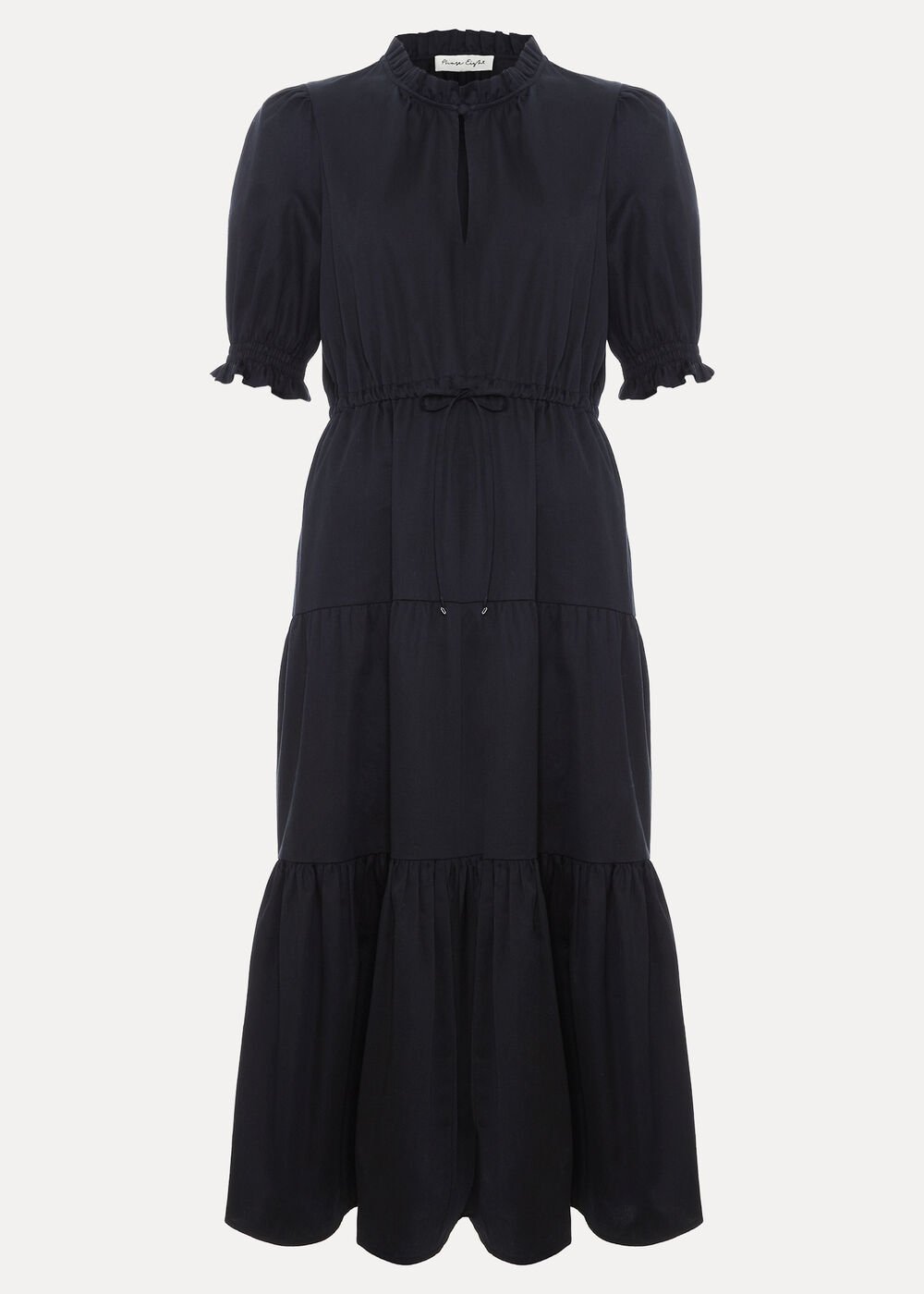 Jen Cotton Midi Dress - Black