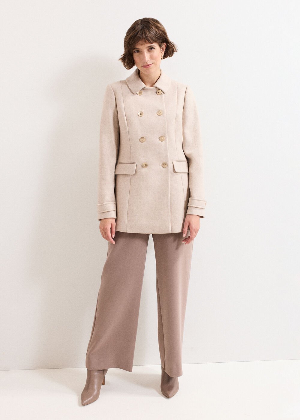 Aurelie Wool Peacoat - Neutral