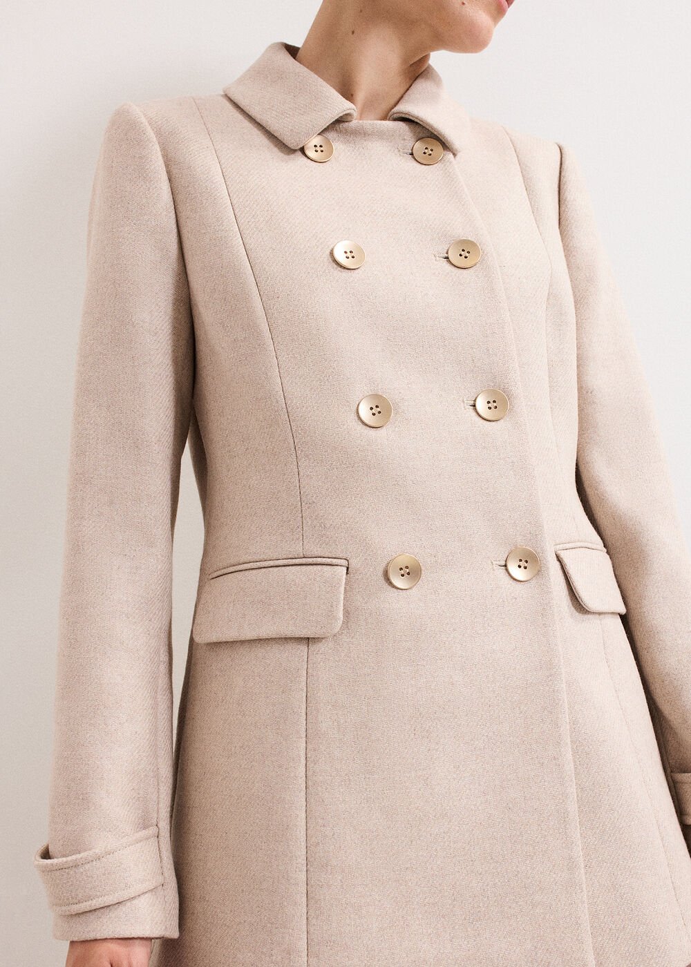 Aurelie Wool Peacoat - Neutral