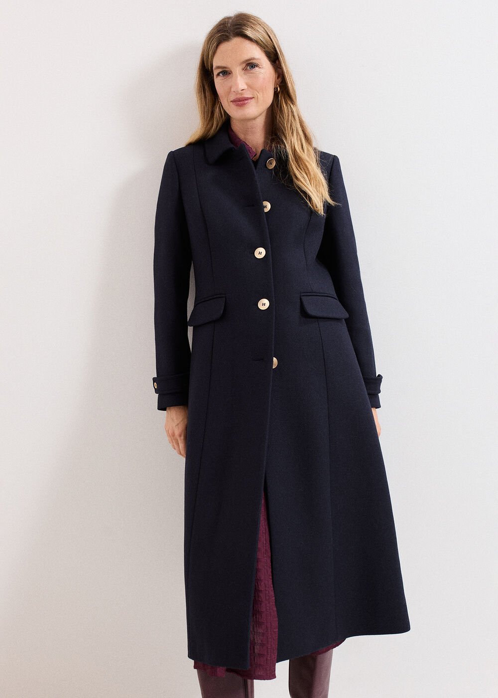 Aurelie Maxi Coat - Navy