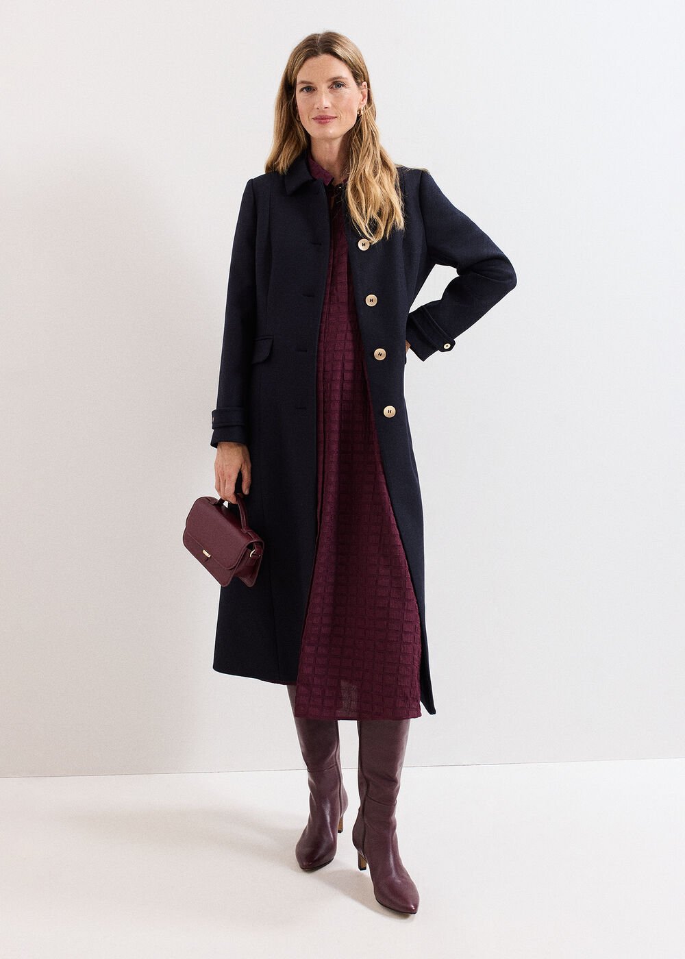 Aurelie Maxi Coat - Navy