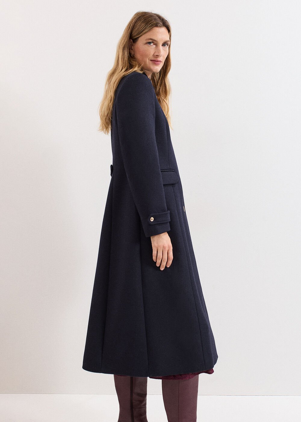 Aurelie Maxi Coat - Navy