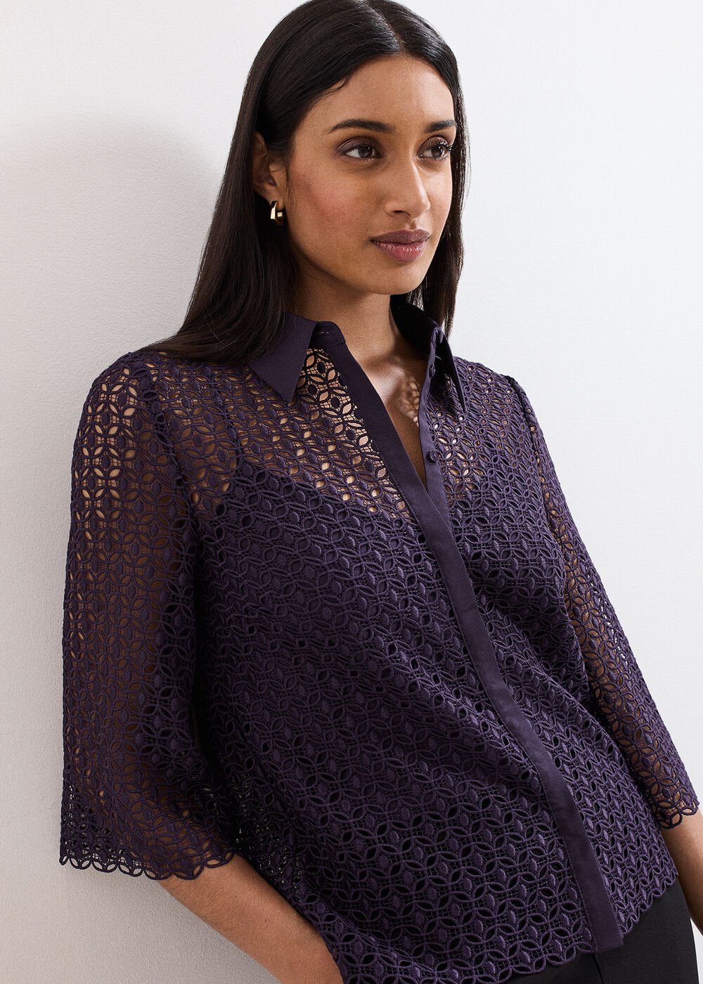Romilly Lace Shirt - Purple