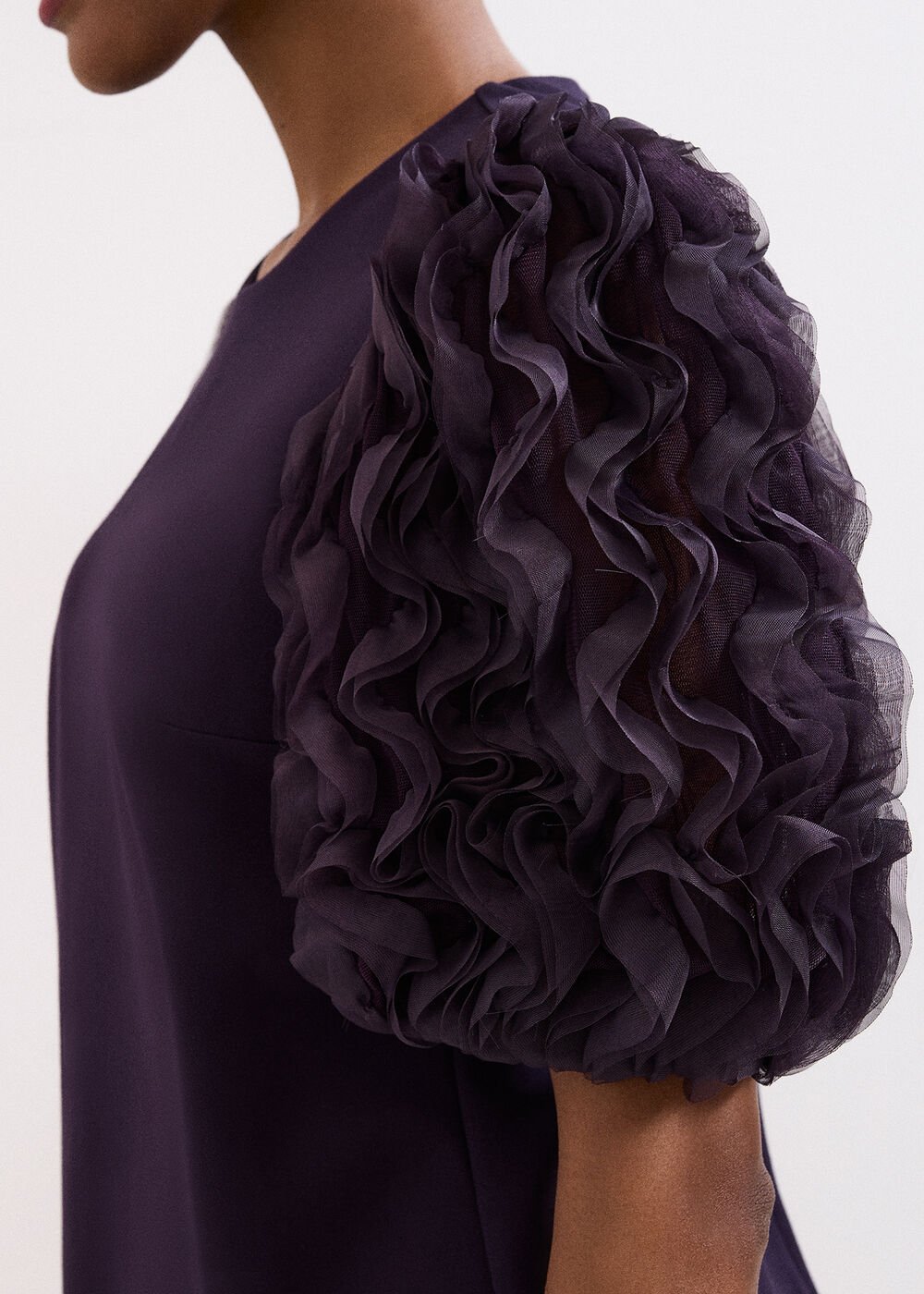 Aida Puff Sleeve Dress - Purple