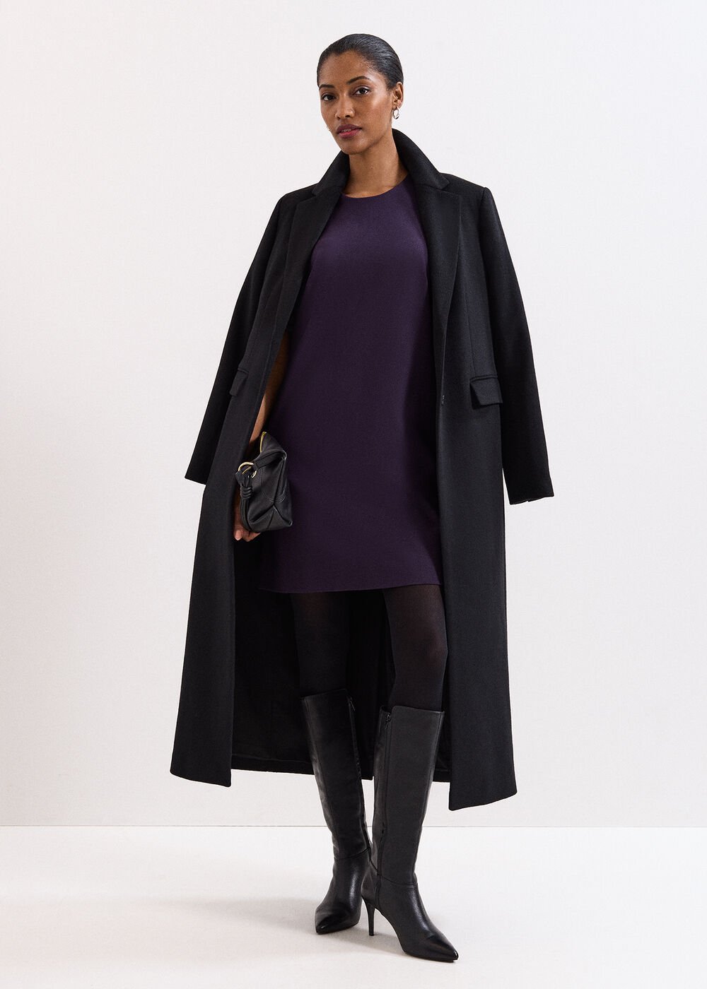 Aida Puff Sleeve Dress - Purple