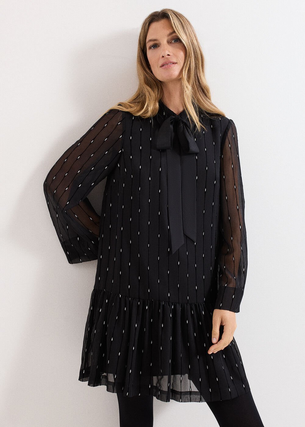 Tessa Glitter Dress - Black