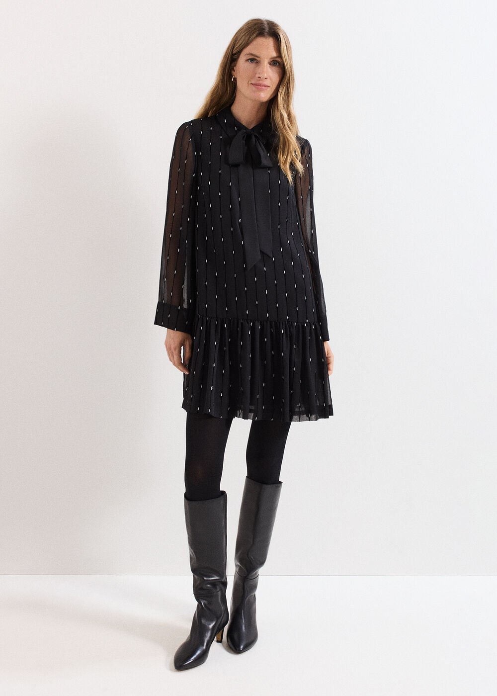 Tessa Glitter Dress - Black