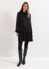 Tessa Glitter Dress - Black