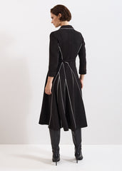 Tilly Piped Dress - Black/Ivory