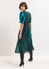 Nancy Floral Midi Dress - Green
