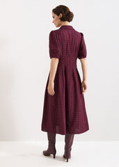 Petite Yasmine Midi Dress - Burgundy