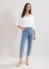 Sutton Drape Top - White