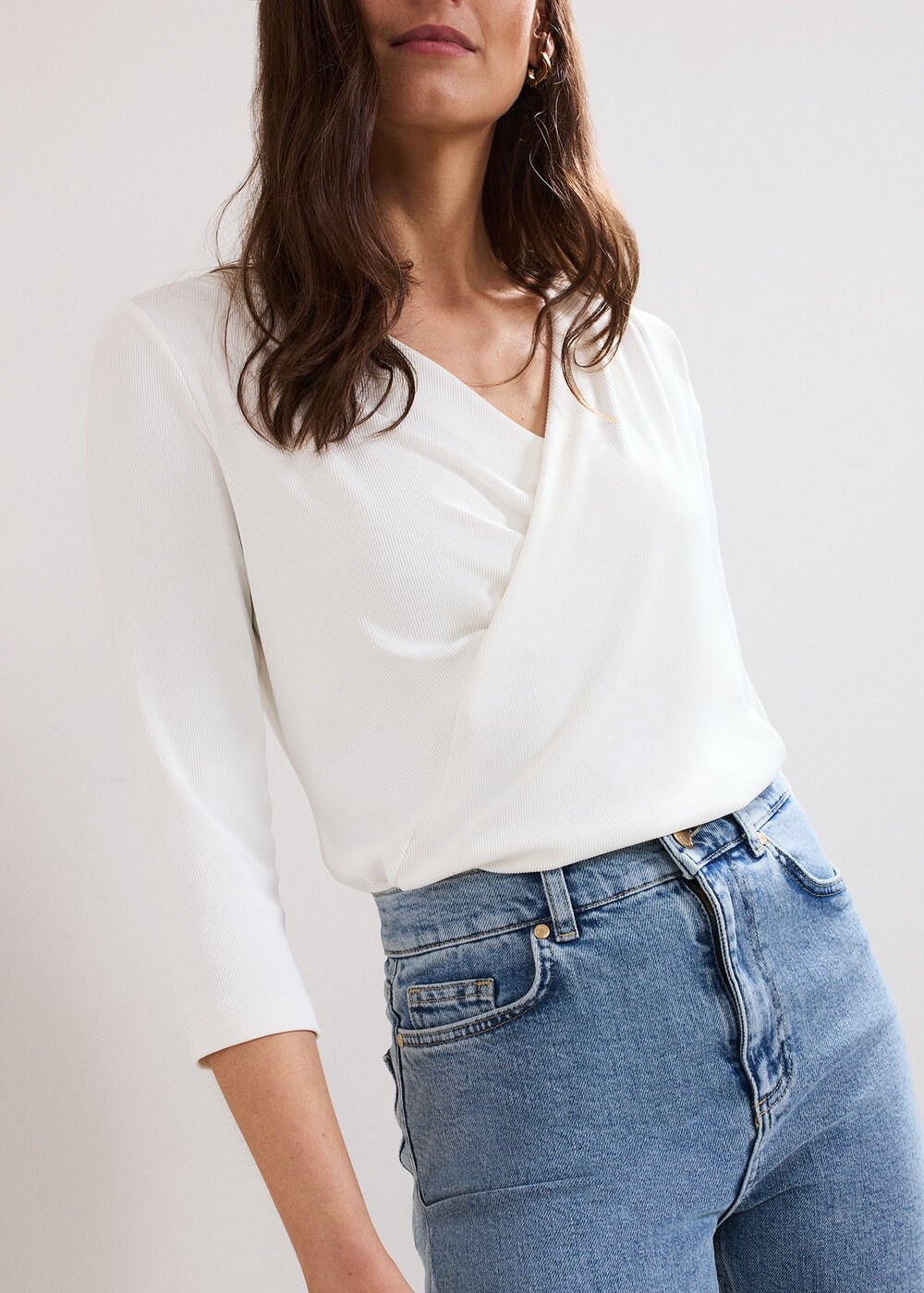 Sutton Drape Top - White