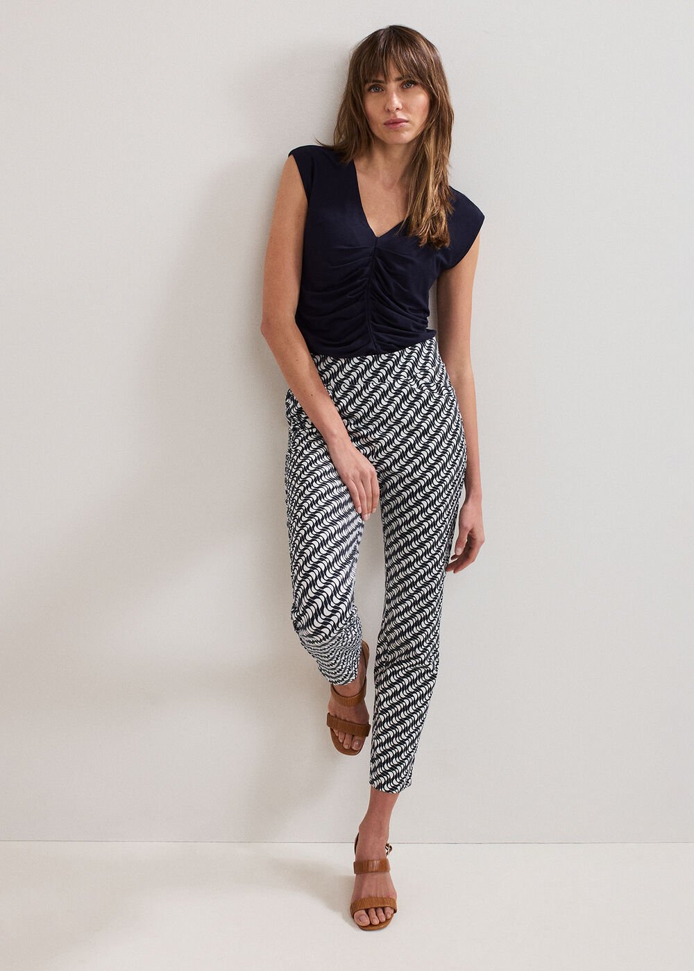 Taia V Neck Top - Navy