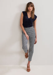 Taia V Neck Top - Navy