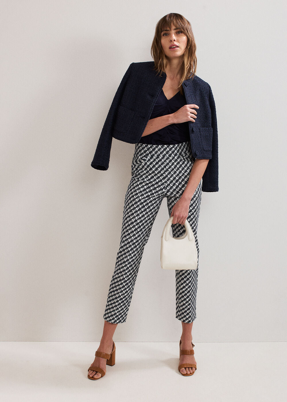 Taia V Neck Top - Navy