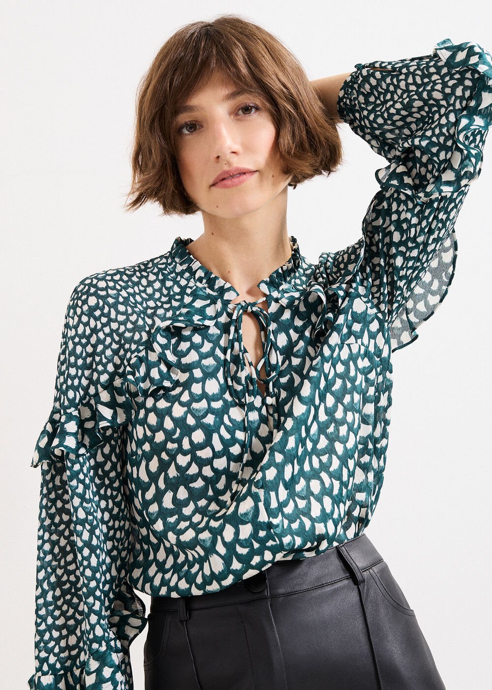 Manon Frill Blouse - Green