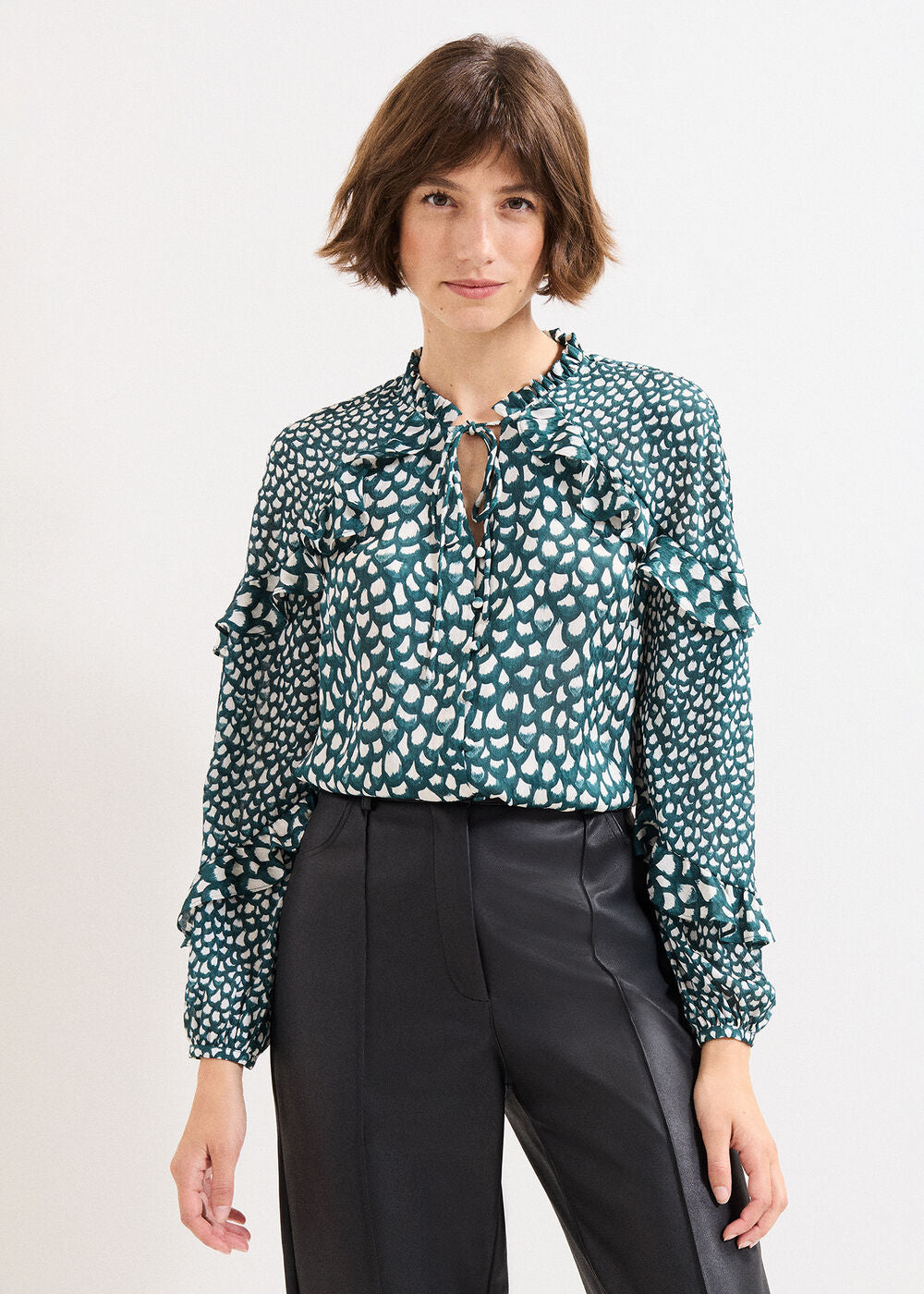 Manon Frill Blouse - Green