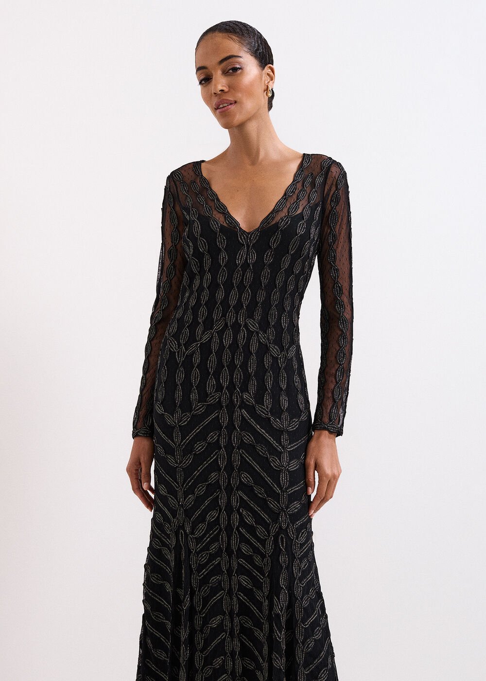 Marie Tapework Dress - Black