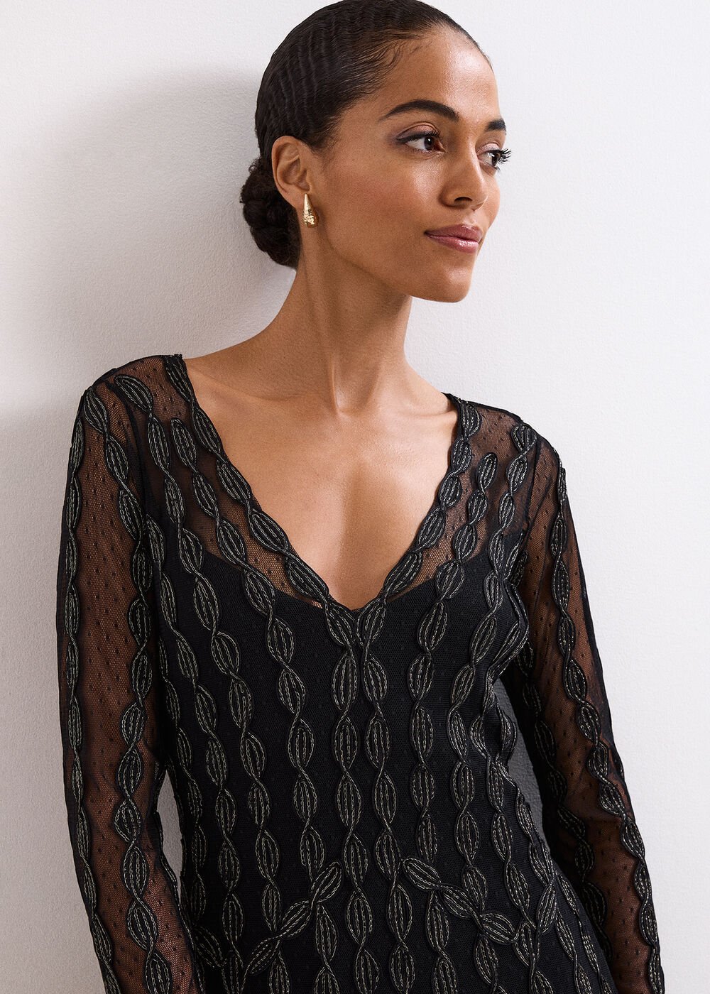 Marie Tapework Dress - Black