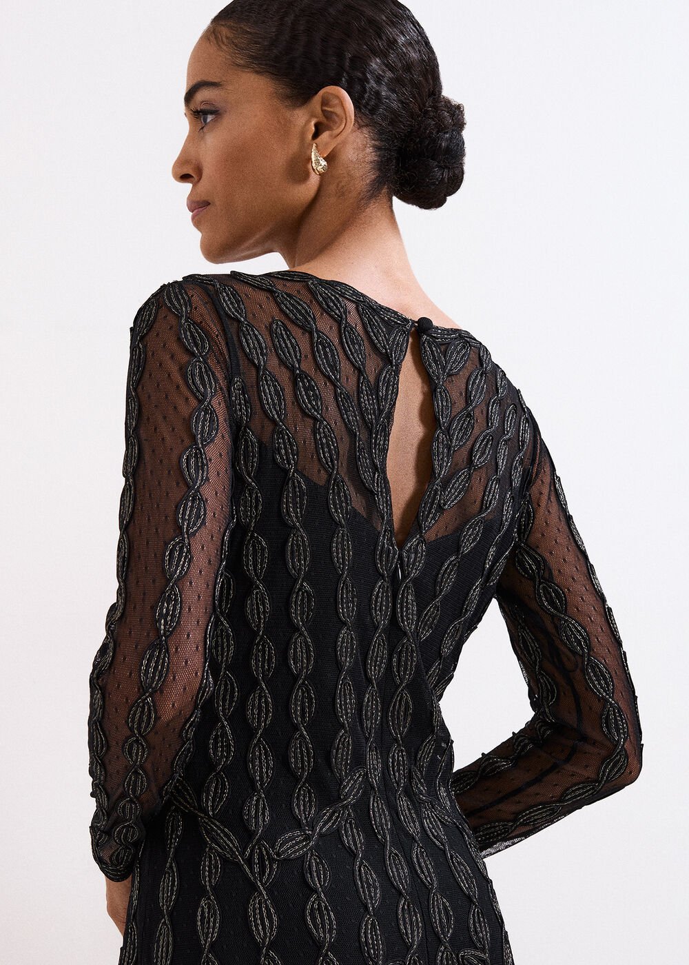 Marie Tapework Dress - Black