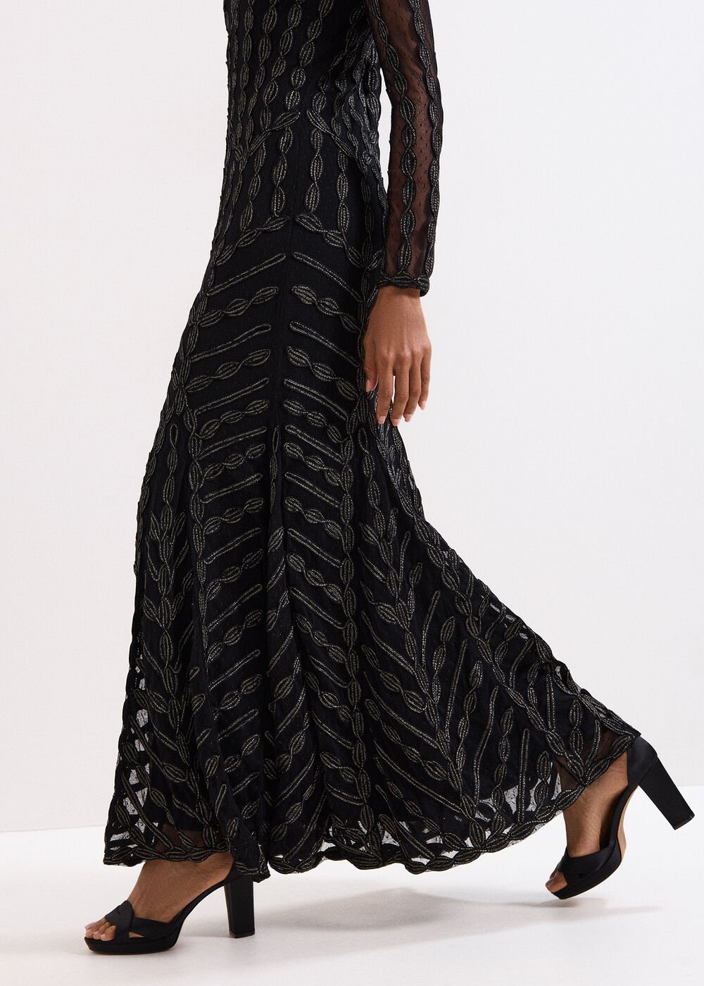 Marie Tapework Dress - Black