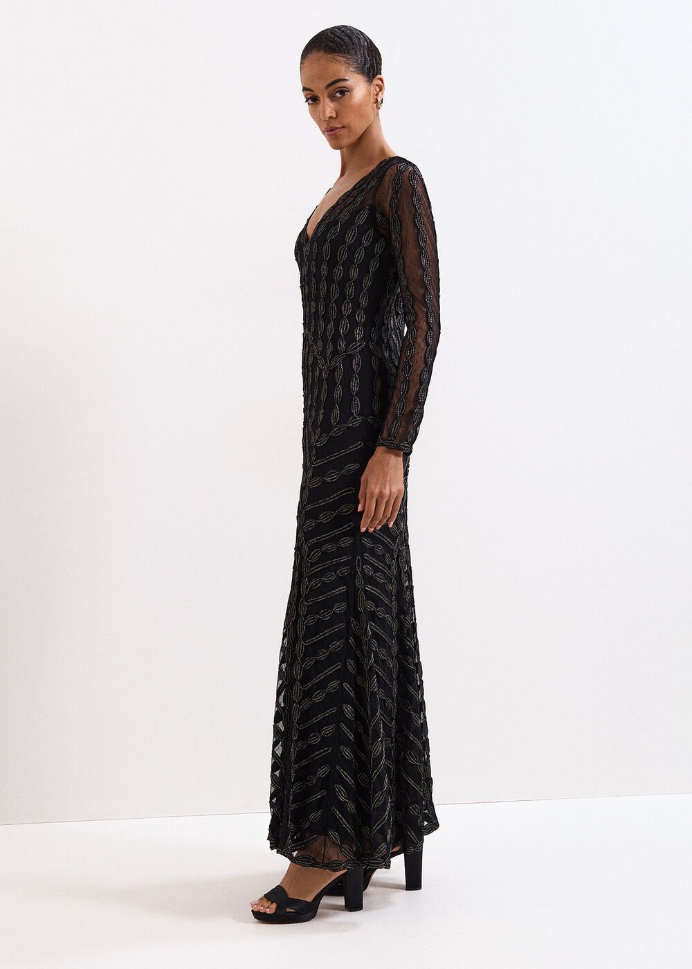 Marie Tapework Dress - Black