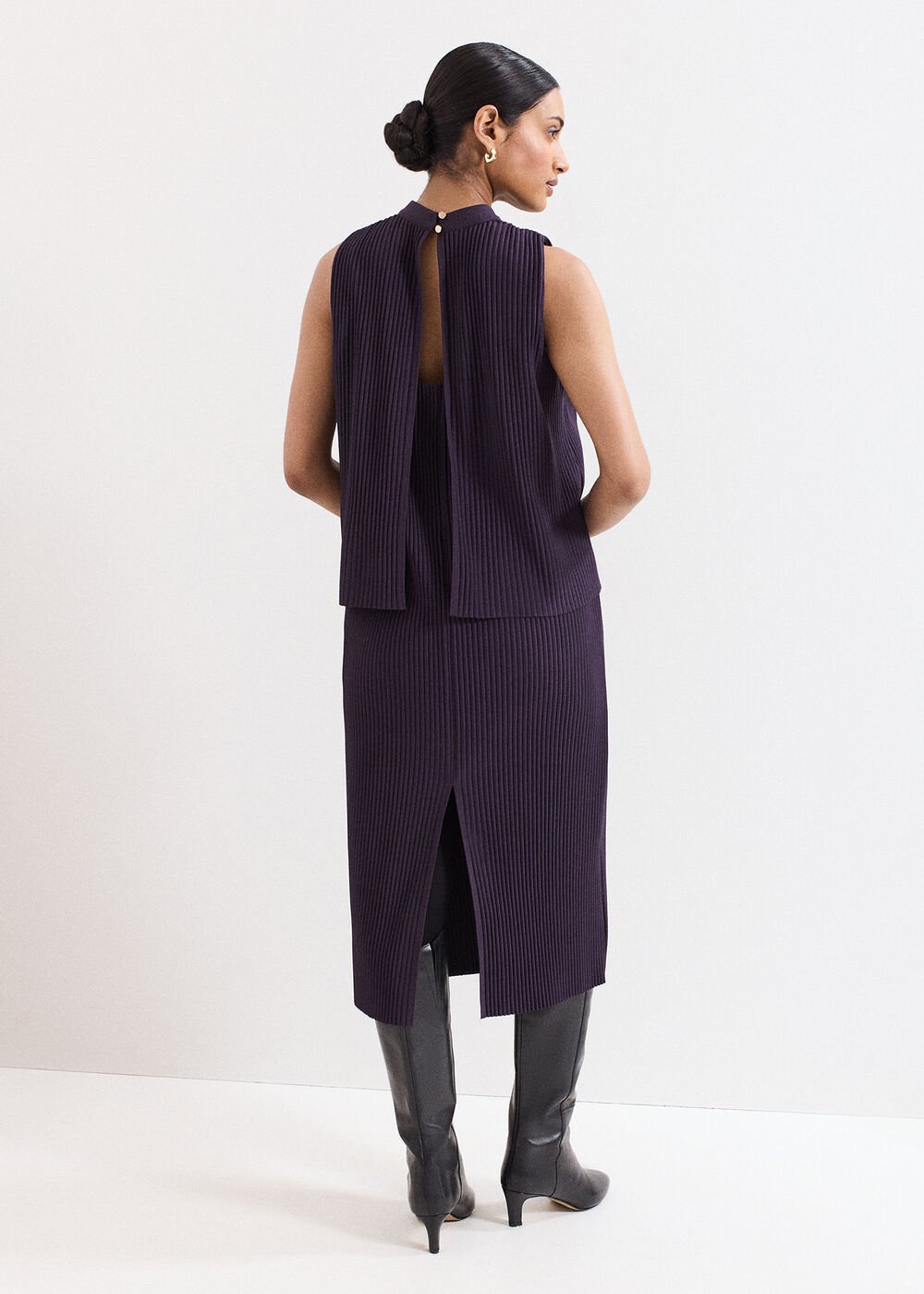 Gracie Ribbed Dress - Purple