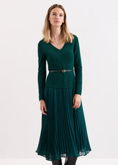 Kai V Neck Dress - Green