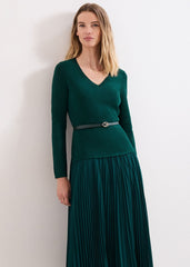 Kai V Neck Dress - Green