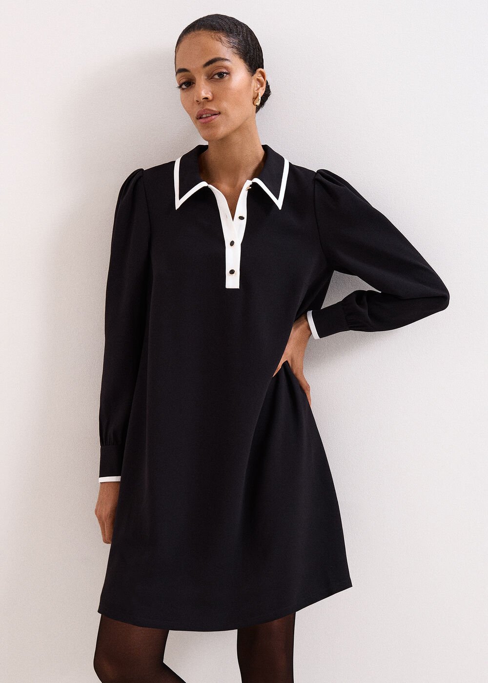 Petite Gina Swing Dress - Black