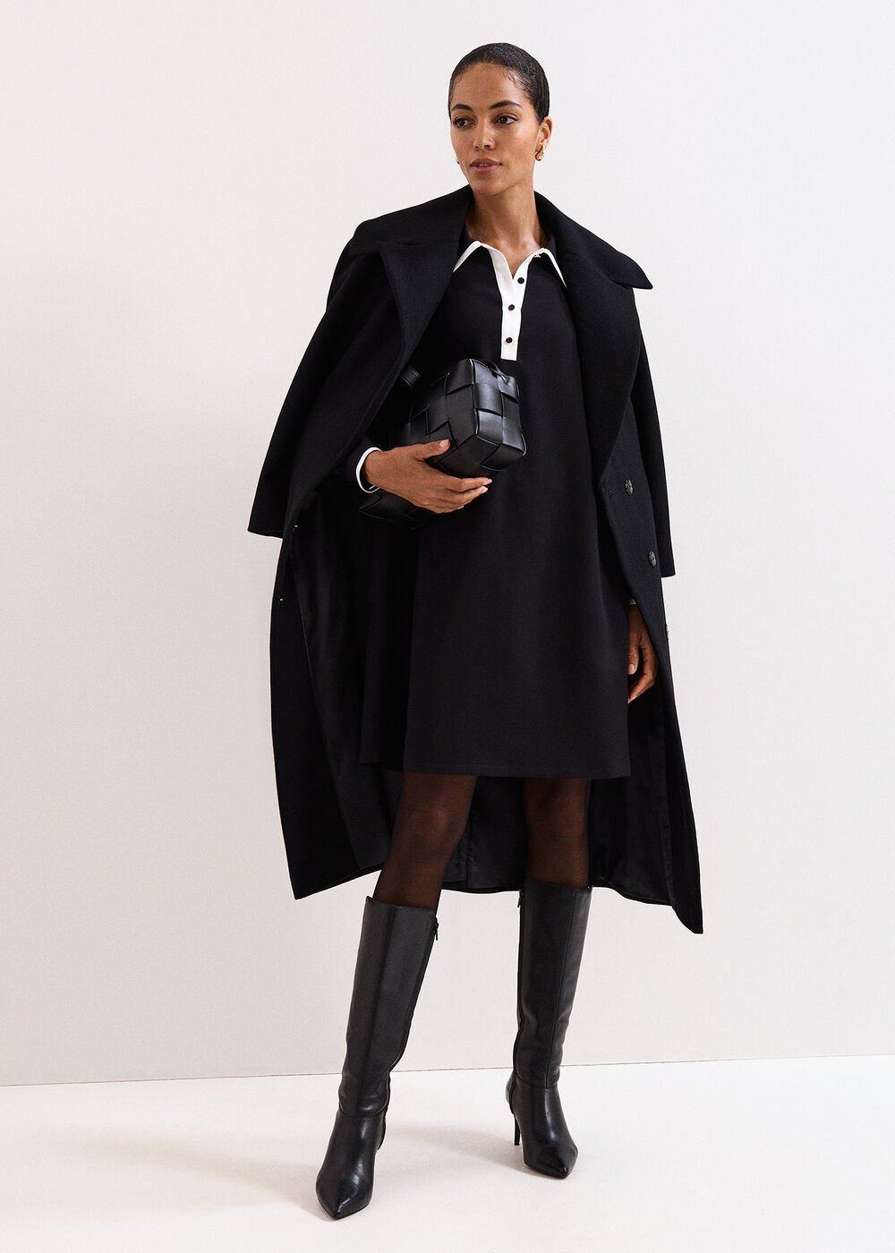 Petite Gina Swing Dress - Black