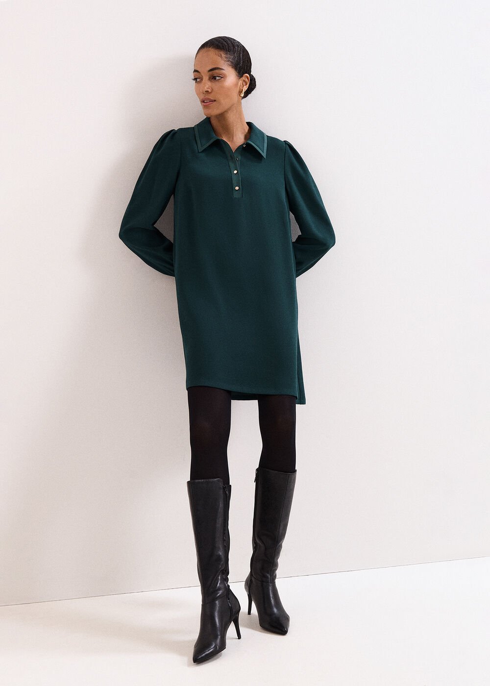 Petite Gina Swing Dress - Green