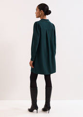 Gina Collar Swing Dress - Green