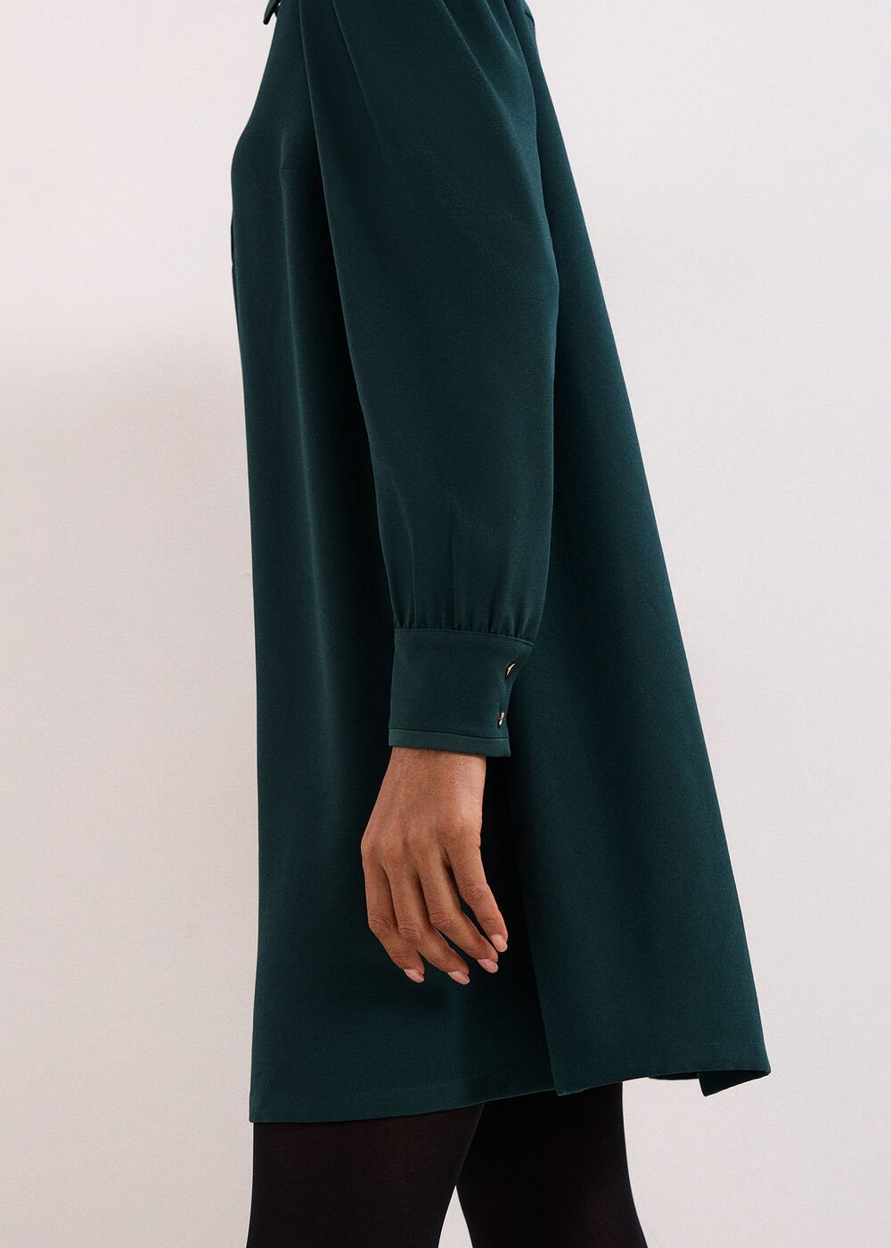 Gina Collar Swing Dress - Green