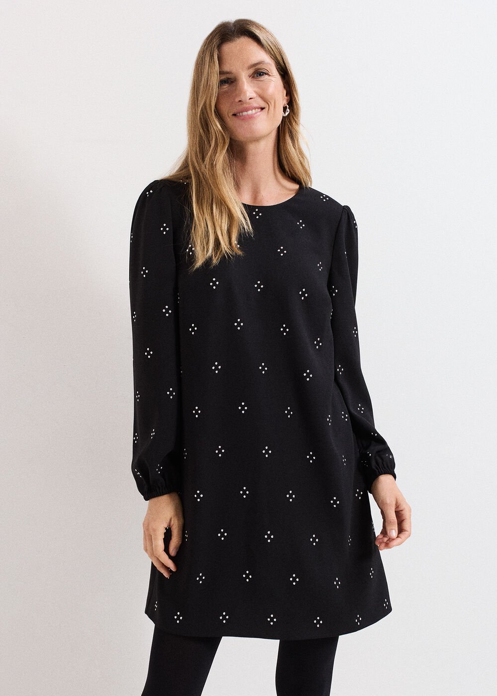 Luiza Hotfix Mini Dress - Black
