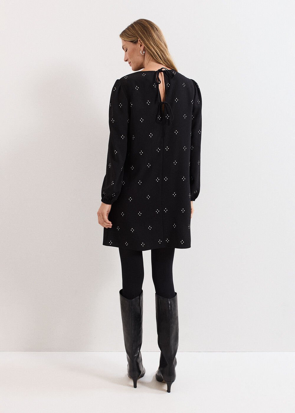 Luiza Hotfix Mini Dress - Black