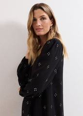 Luiza Hotfix Mini Dress - Black