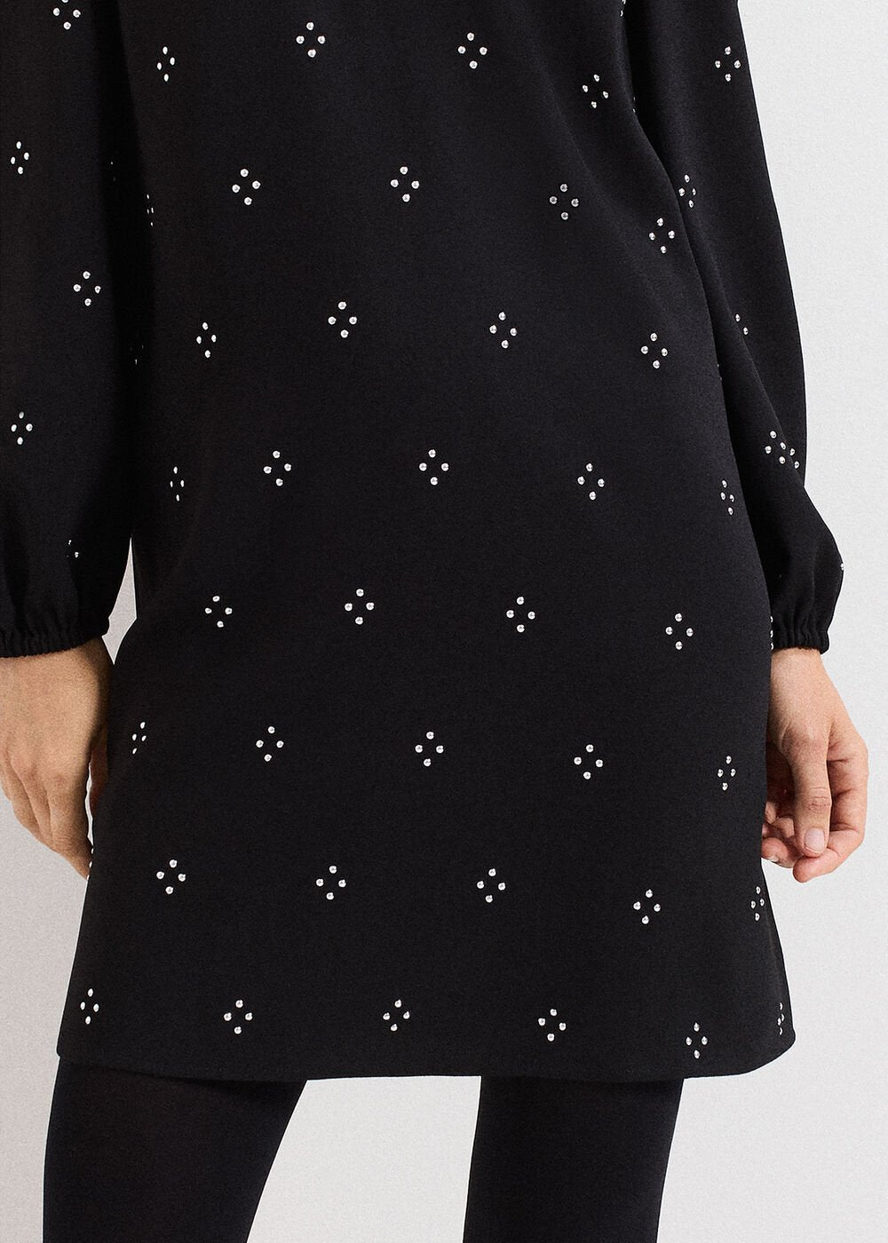 Luiza Hotfix Mini Dress - Black