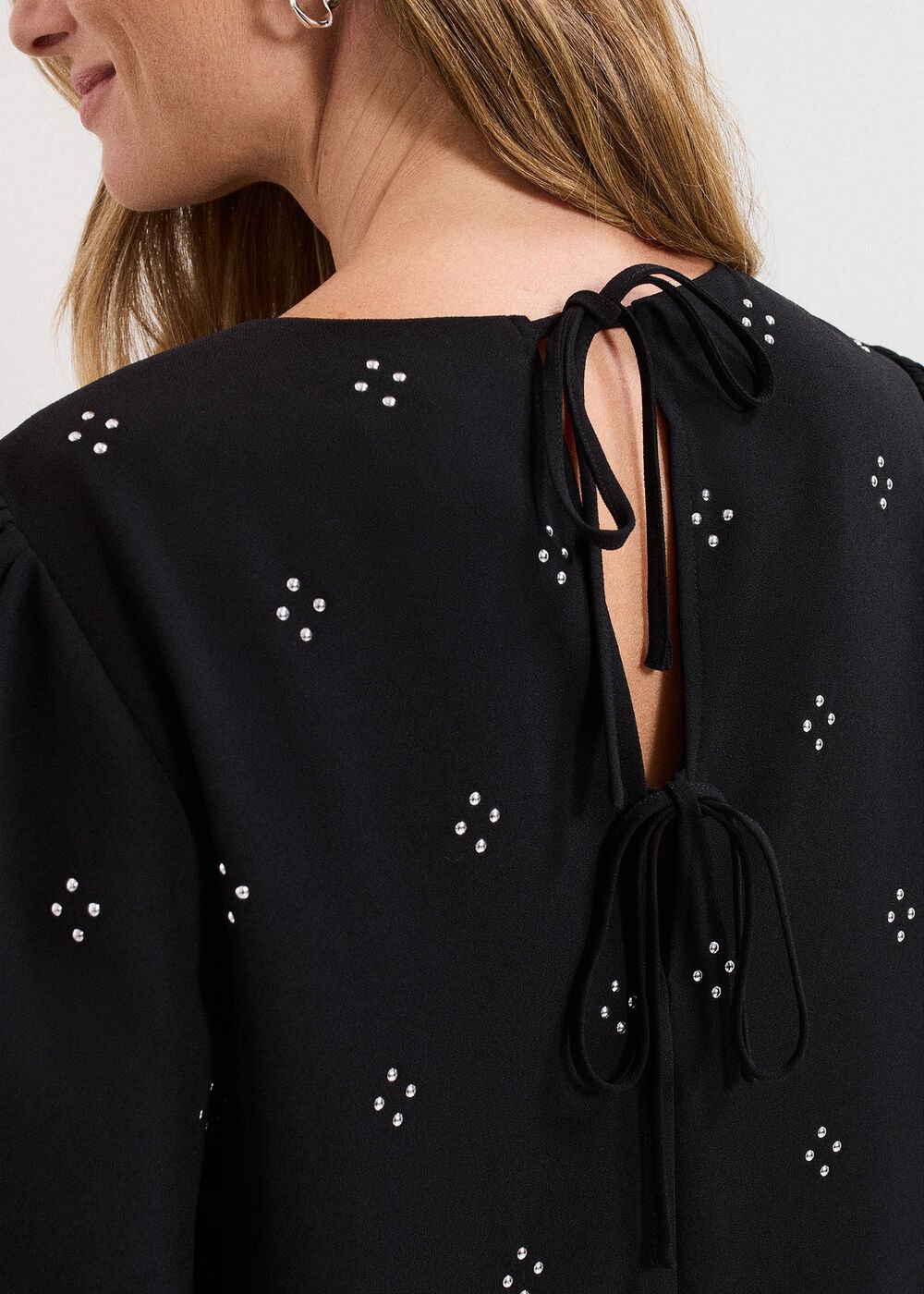 Luiza Hotfix Mini Dress - Black
